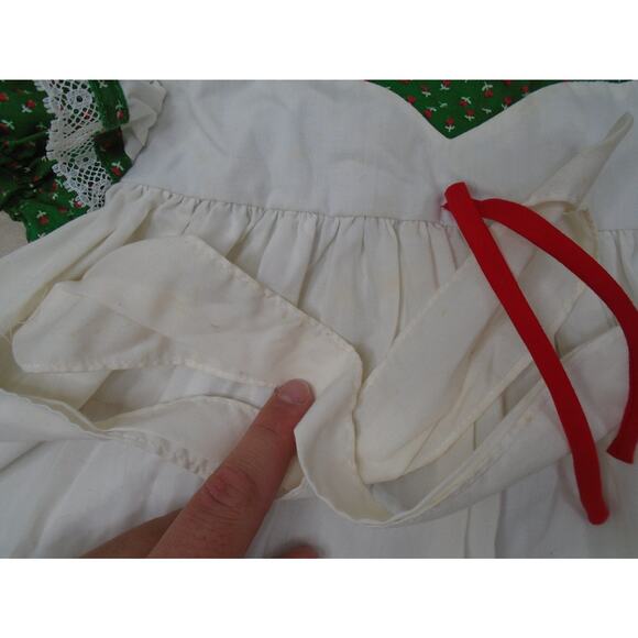 Vintage 80s Nana’s Pet JC Penney Green Heart Dress With Pinafore Apron Size 2T - Picture 6 of 12